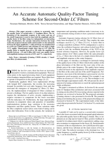 An Accurate Automatic Quality-Factor Tuning Scheme for Second