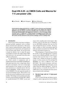 Dual-Vth 0.25 μm CMOS Cells and Macros for 1 V Low