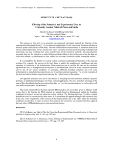 SUBSTITUTE ABSTRACTS (#9) Filtering of the Numerical and