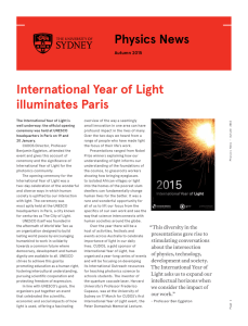 International Year of Light illuminates Paris Physics News