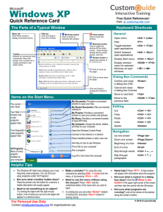 Windows XP Quick Reference