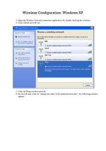 Wireless Configuration: Windows XP