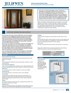 INSTALLATION INSTRUCTIONS for Pre-Hung