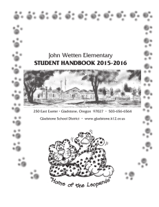 John Wetten Elementary STUDENT HANDBOOK 2015-2016