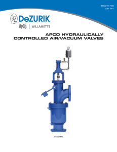 apco hydraulically controlled air/vacuum valves