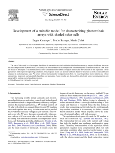 Development of a suitable model for characterizing photovoltaic