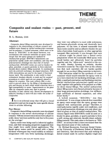 Composite and sealant resins -- past, present, and future