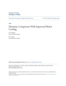 Hermetic Compressor With Improved Motor Cooling - Purdue e-Pubs