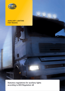 Statutory regulations for auxiliary lights according to ECE Regulation