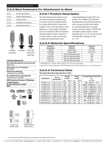 3.2.9 Stud Fasteners for Attachment to Steel 3.2.9.1