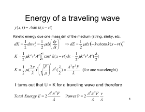 Energy of a traveling wave