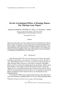 On the gravitational effects of rotating masses: The Thirring
