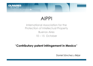 Contributory patent infringement in Mexico