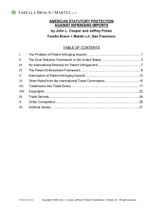 American Statutory Protection Against Infringing Imports