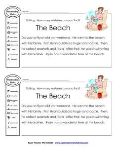 Editing : Beach - Super Teacher Worksheets