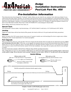 Dodge Installation Instructions Posi-Lok Part No. 400 Pre