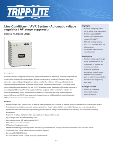Line Conditioner / AVR System - Automatic voltage regulator / AC