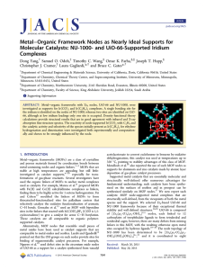 Metal–Organic Framework Nodes as Nearly Ideal Supports for
