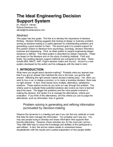 The Ideal Engineering Decision Support System