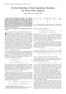 On the Modelling of Zero Impedance Branches for