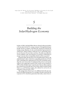 Building the Solar/Hydrogen Economy