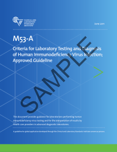 M53-A: Criteria for Laboratory Testing and Diagnosis of