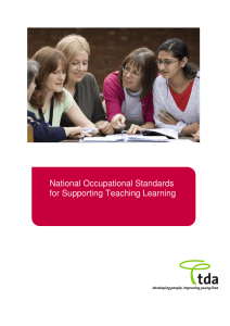 National Occupational Standards for Supporting Teaching