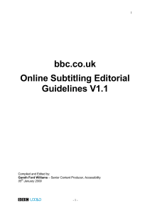 bbc.co.uk Online Subtitling Editorial Guidelines V1.1