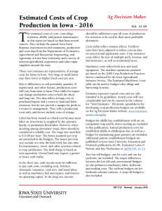 Estimated Costs of Crop Production in Iowa - 2016