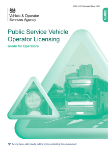 Public Service Vehicle Operator Licensing - Guide for