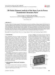 3D Finite Element Analysis of the Stray Loss in Power Transformer