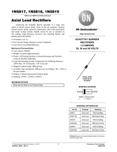 1N5817, 1N5818, 1N5819 Axial Lead Rectifiers