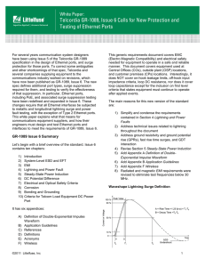 Telcordia GR-1089, Issue 6 Calls for New Protection and