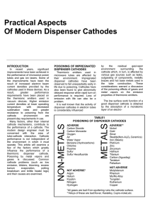 Practical Aspects Of Modern Dispenser Cathodes