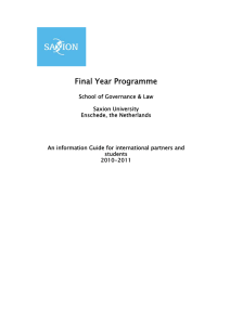 Final Year Programme