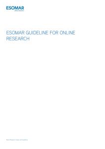 ESOMAR GUIDELINE FOR ONLINE RESEARCH