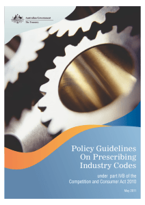 Policy Guidelines on Prescribing Industry Codes
