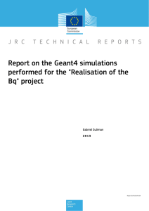 Report on the Geant4 simulations performed for the "Realisation of