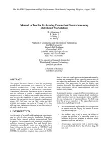 Nimrod: A Tool for Performing Parametised Simulations using