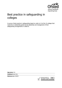 Best practice in safeguarding in colleges