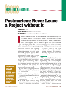 Postmortem: Never Leave a Project without It knowledge management
