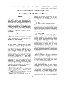 Automatic Reactive Power Control Using FC-TCR