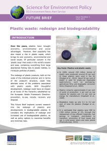 Plastic waste: redesign and biodegradability