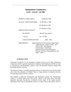 Aluminium Conductors AAC, AAAC, ACSR