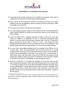 THE REVISED PLO: GUIDANCE FOR CAFCASS 1) This guidance