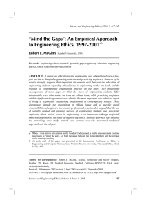 “Mind the Gaps”: An Empirical Approach to Engineering Ethics, 1997