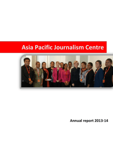 APJC annual report 2013-14 - Asia Pacific Journalism Centre