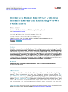 Science as a Human Endeavour: Outlining Scientific Literacy and