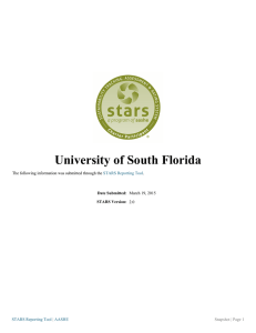 University of South Florida STARS Snapshot