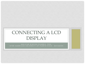 CONNECTING A LCD DISPLAY